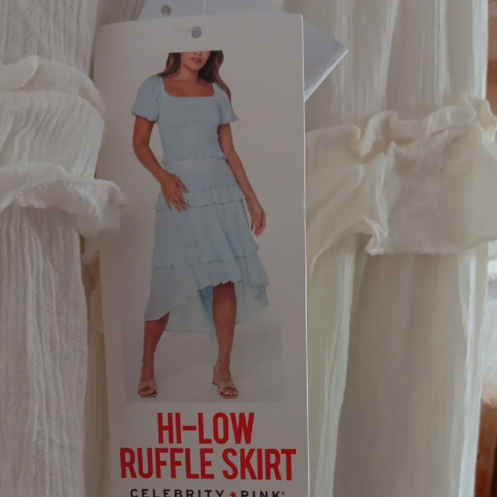 Celebrity Pink White Ruffled Asymmetrical Maxi Skirt XL NWT - Picture 2 of 4